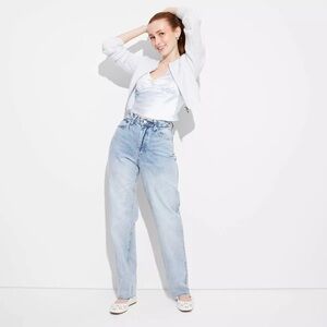 Women's High-Rise Curvy Straight Jeans - Wild Fable - Medium Wash